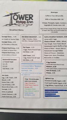 Breakfast Menu Available Saturday and Sunday 7am-11am