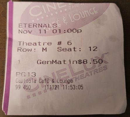 Saw Eternals here today..Just another chapter in the MCU adding layers to the overall story-arch. That's how I see ALL MCU films. A+