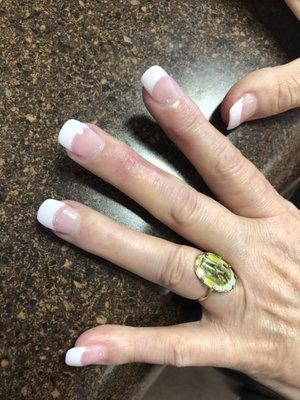 Square sns extension French tips