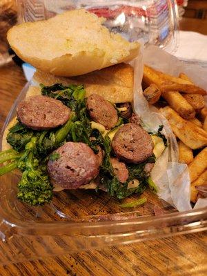 Brocolli rabe and sausage hero