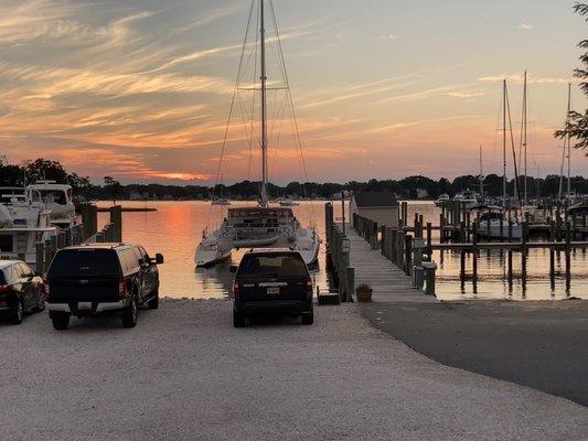 Gorgeous sunset shot from our seats overlooking the marina