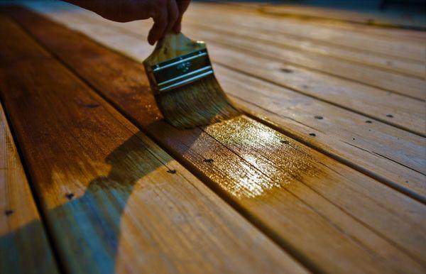 Deck Staining in Progress