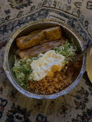 Flautas and Mexican Rice