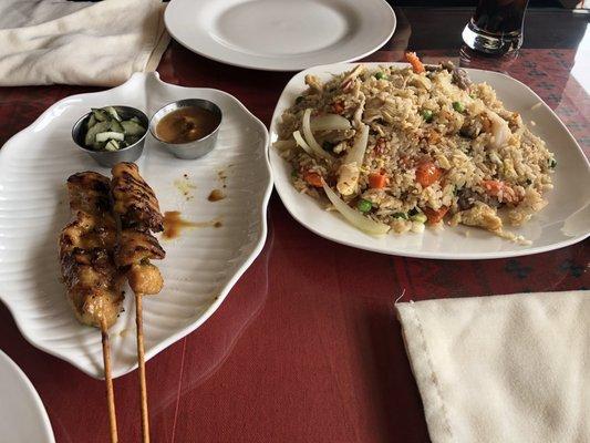 7. Satay Chicken and 54. Combination Fried Rice