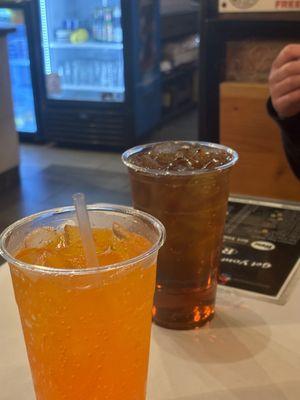 Orange Juice and Unsweetened Iced Tea