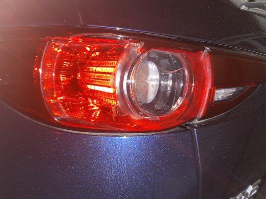 Broken tail lamp