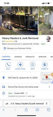 We are rated 5 stars on Google! Call the Heavy Haulers for exceptional service for unbeatable prices!