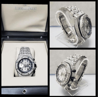 Iced out Audemars Piguet Royal Oak Offshore Chronograph Watch!