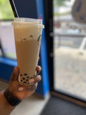 Salted caramel boba tea