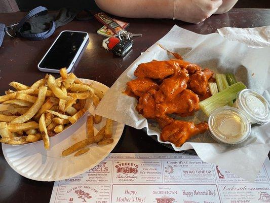 Wings and fries