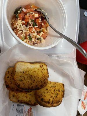 Bruschetta, with toast on the side. We ate some.