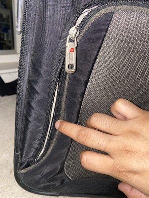 Broken Luggage Zipper