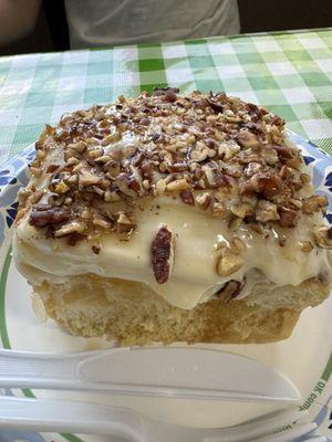 Maple pecan cinnamon roll