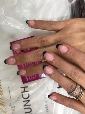 Sns dipping powder gel with color gel design