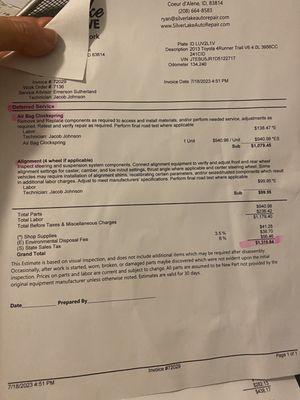 Silverlake $1320 price recommendation to repair my Horn when