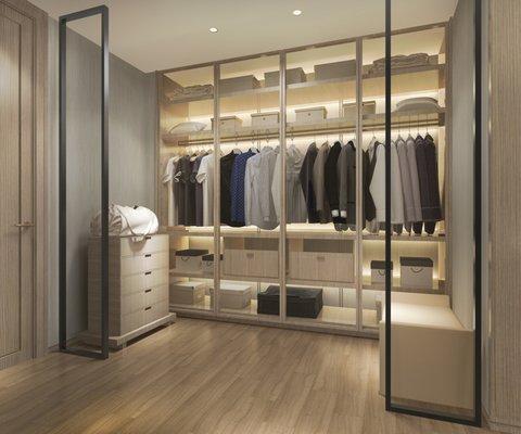 A closet that says 'business'