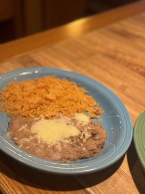 Rice and beans with cheese