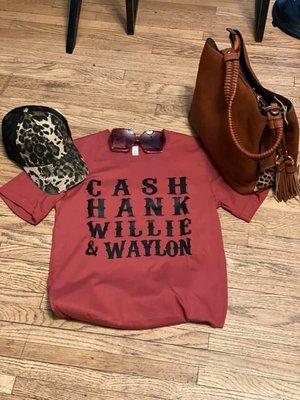 Local items, Frey Ranch Whiskey, great clothing, hats and purses too!