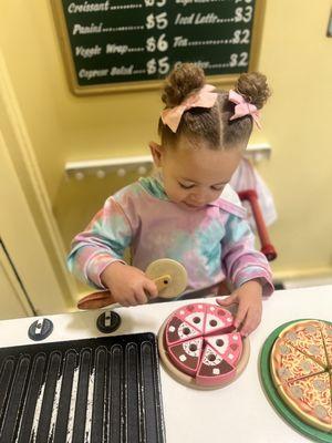 Making food in the kitchen