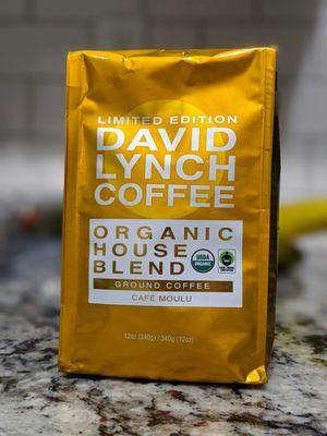 Bag of David Lynch Coffee, Organic House Blend. 1 of 4. Front. $13.99 per bag.