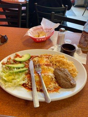 Cheese enchilada plate