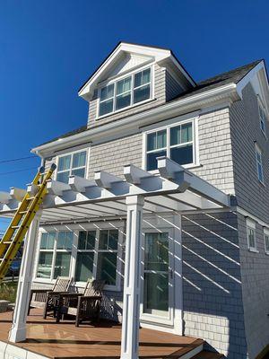 Seamless aluminum gutter installation in Humarock, Ma