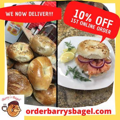 10% Off 1st Online Order @ www.orderbarrysbagel.com