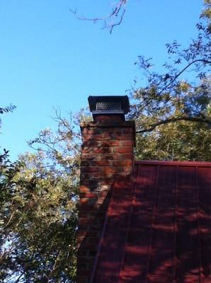 New fireproof chimney tile and chimney cap with damper