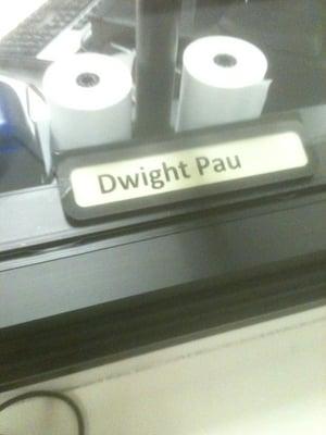 Cashier has the name of two former Lakers... wait Pau's still a Laker right?