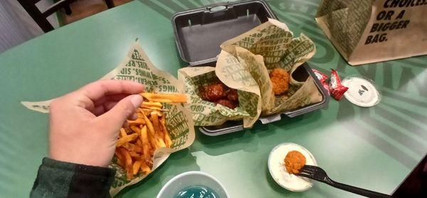 Really great food at phlean wingstop.