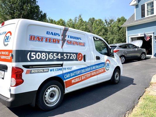 Car Battery Service at Home. Mobile Car Battery Installation at a customer Home.