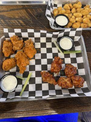 Boneless Wings and Wisconsin Cheese Curds