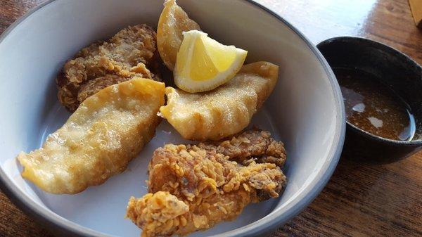 Chicken Potstickers & Karaage Fried Chicken