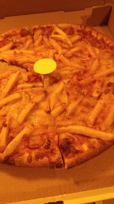 Chourico chip pizza