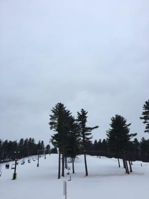 view from below two of the trails.