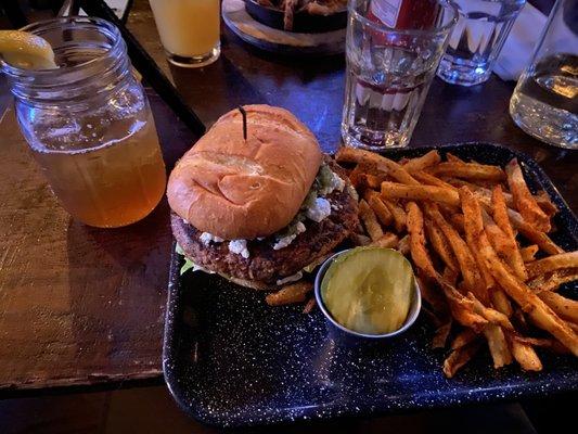 John Daly + Double Bean Burger with Cajun Fries