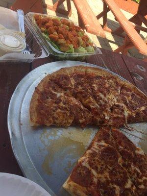 Awesome pepp pizza & buff chicken Caesar salad