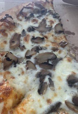 White pizza with mushrooms