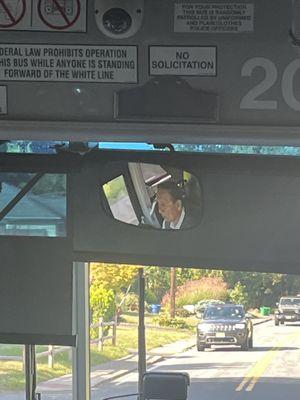 Surly bus driver of Route 9A