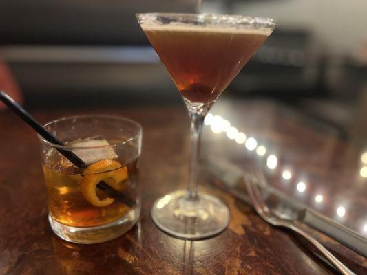 Fig Manhattan and old fashioned