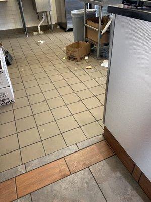 Food and garbage all over the floor