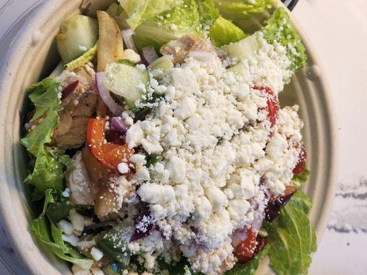 Chicken shawarma romaine bowl