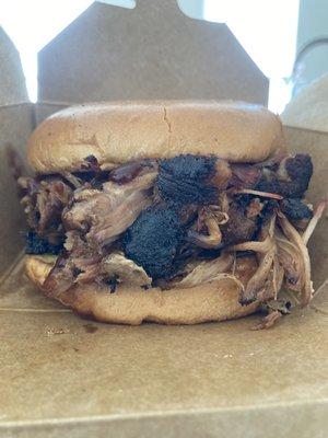 Pulled pork sandwich $10