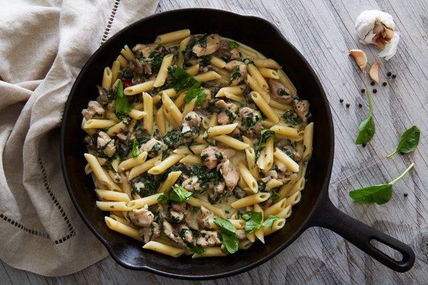 Penne and Mushroom Cream Sauce - Italian Pasta Kitchen Redwood City