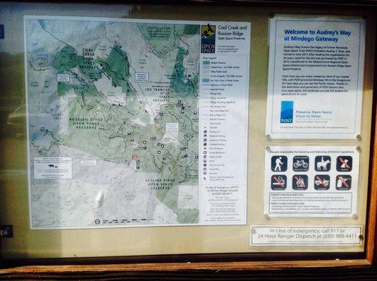 Trailhead sign and maps - downloadable as pdfs as well.