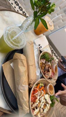 Chicken bowl and pork bowl and classic Banh mi