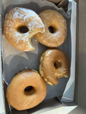 Glazed and maple donuts