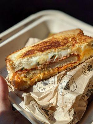 Hot chicken grilled cheese