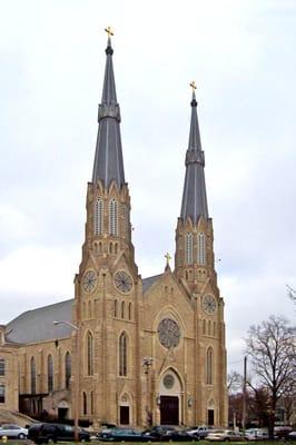 New slate roof and copper work on St. Mary of the Angels in Peoria, IL.