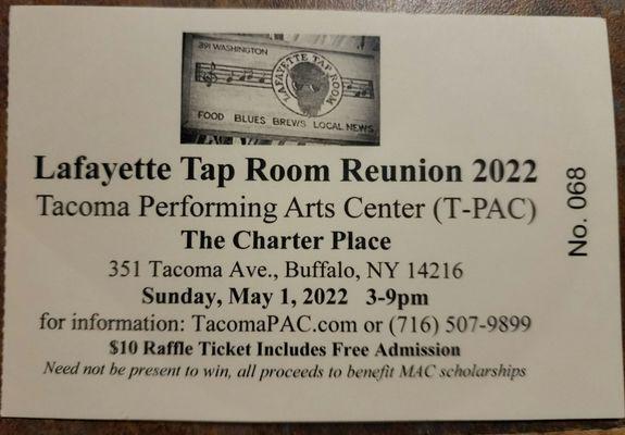 Ticket to the reunion.